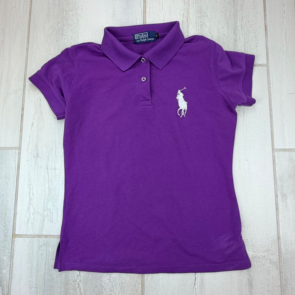 Polo Ralph Lauren Purple Big Pony Short Sleeve Polo Shirt Womens Large